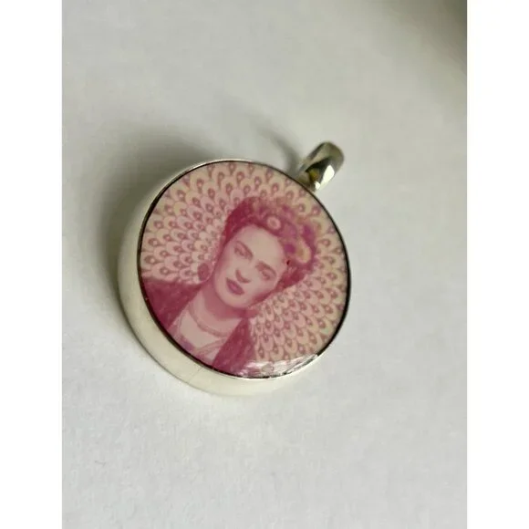Sterling Silver Frida Kahlo Artisan Pendant - Picture 10 of 16